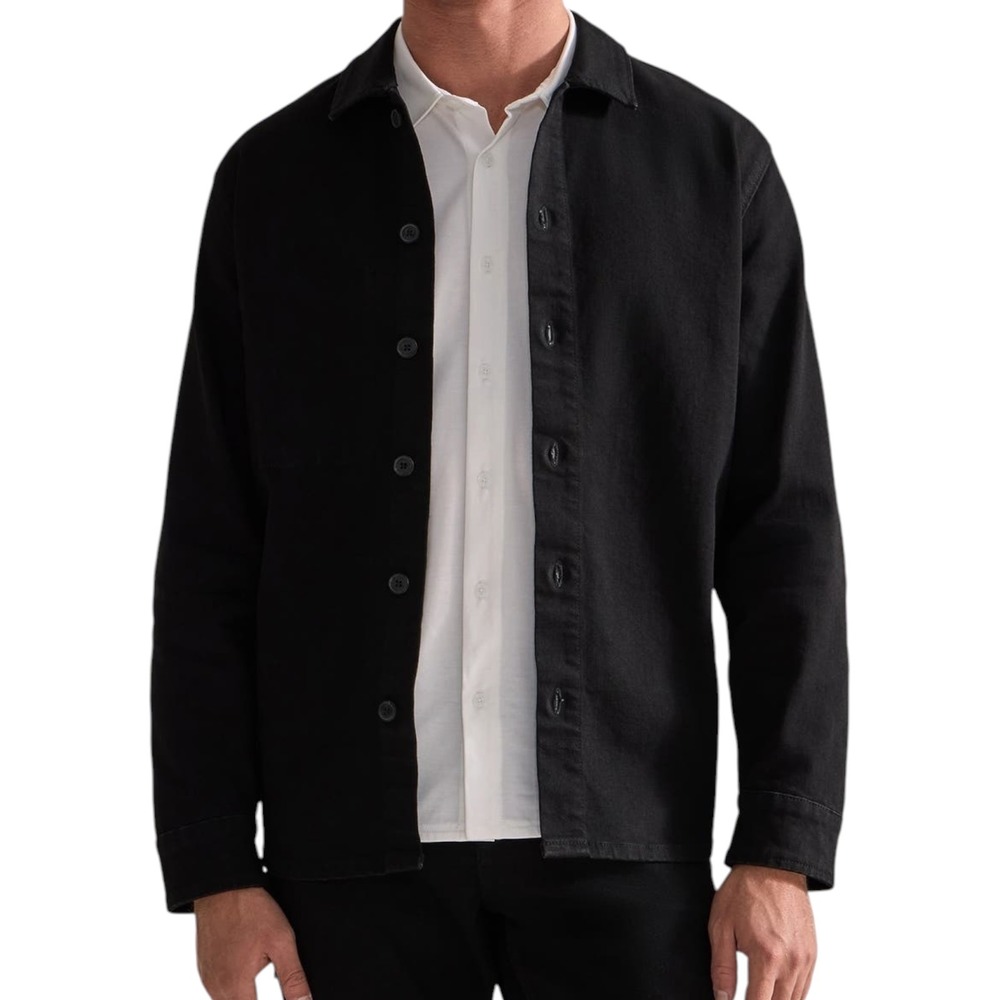 BYLT Premium Basics Medium Black Button Up Over Shirt Heavyweight Twill Shacket